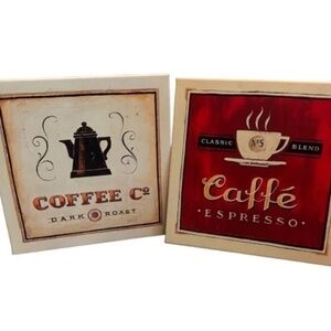 Coffee Themed Wall Art Prints Set of Two